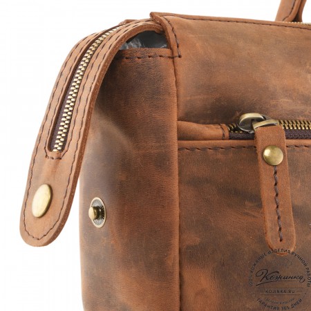  Кожаная деловая сумка "Гранд" (темно-коричневая крейзи)